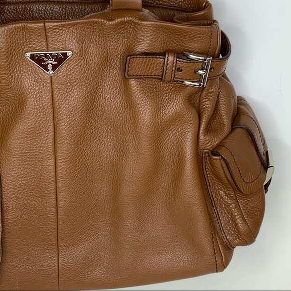 Prada Vitello Daino Buckle Side Pocket Leather Bag - Picture 16 of 16